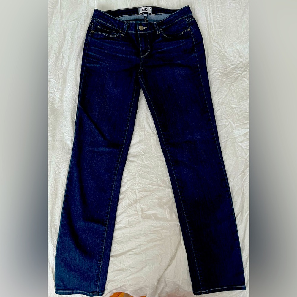 Paige Skyline size 29 ankle peg jeans.
Deep Indigo wash.